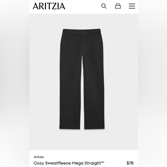 Aritzia Pants - ARITZIA COZY SWEATFLEECE MEGA FIT STRAIGHT SIZE MEDIUM T (TALL)